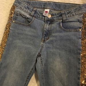 Girls sequenced jeans.